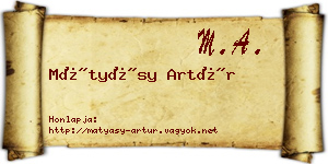 Mátyásy Artúr névjegykártya